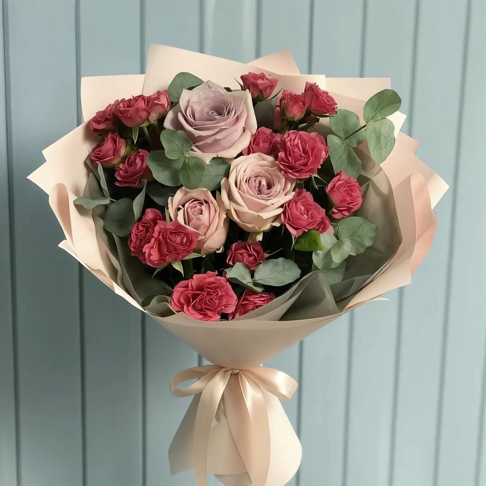 Букет цветов из: Гвоздики и Розы в Суходоле