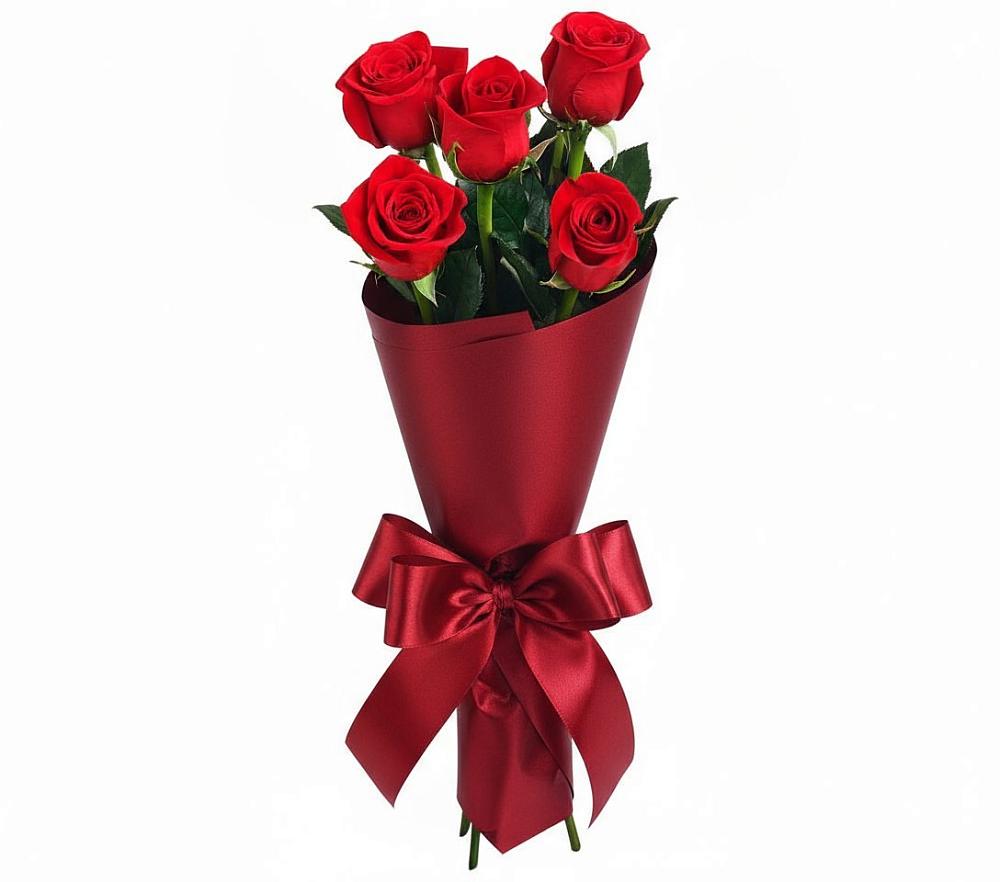 Букет 5 Красных роз Эдлесс Лав в Суходоле