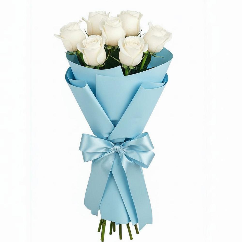 Букет 7 белых роз Проуд в Суходоле
