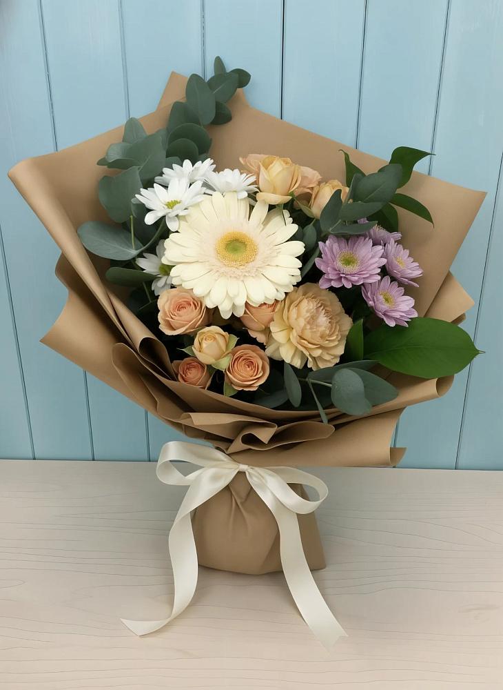 Букет цветов из: Герберы и Хризантемы в Суходоле
