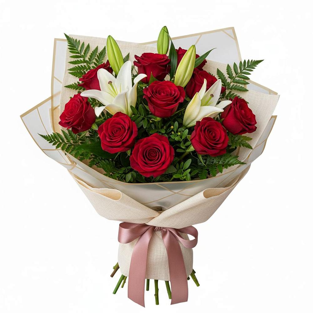 Букет цветов из: Лилии и Розы в Суходоле