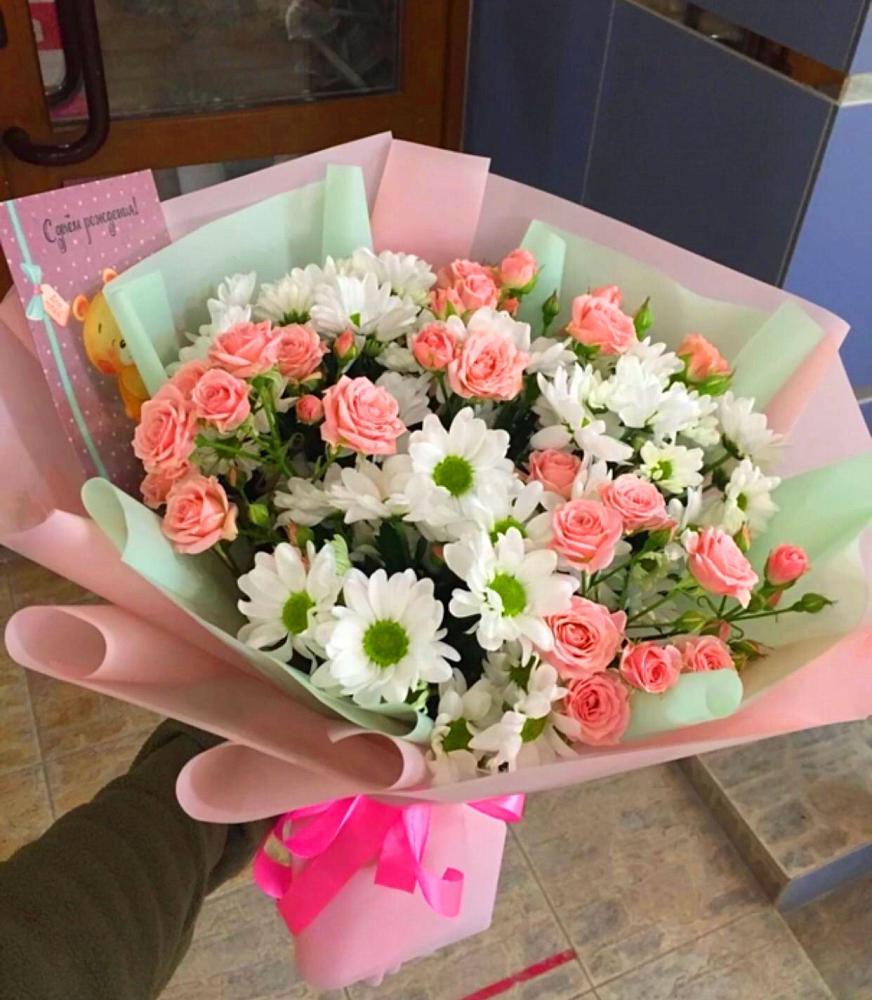 Букет цветов из: Розы и Хризантемы в Суходоле