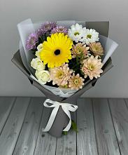 Букет цветов из:  Розы, Герберы и Хризантемы #REPLACE_PRED# Суходоле
