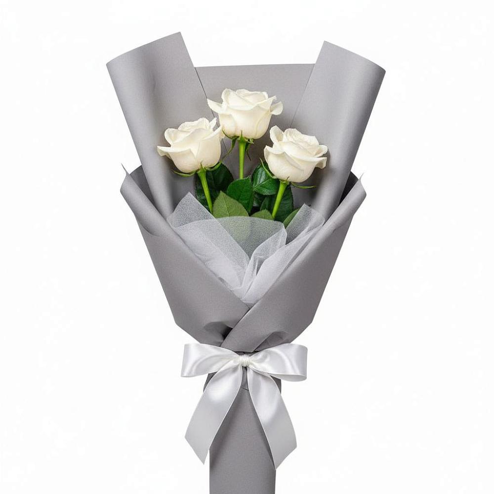 Букет 3 белые розы в Суходоле
