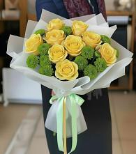 Букет цветов из:  Хризантемы и Розы в Суходоле