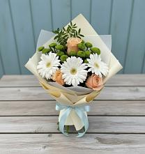Букет цветов из:  Герберы, Розы и Хризантемы #REPLACE_PRED# Суходоле