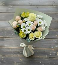 Букет цветов из:  Альстромерии, Розы и Хризантемы в Суходоле